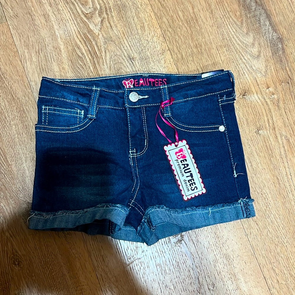 NWT Beautees Premium Demin Jean shorts girls 6x